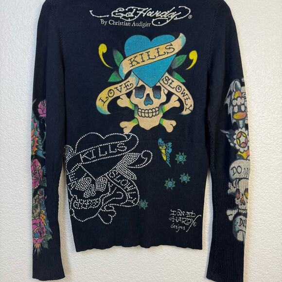 Ed Hardy • Love Kills Slowly Zip Up Cardigan - Picture 11 of 14